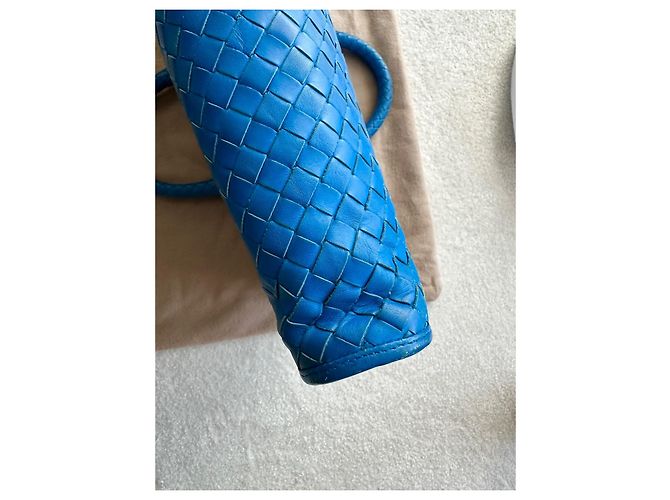 Bottega Veneta Valigetta in Pelle Intrecciata Blu - vista 5
