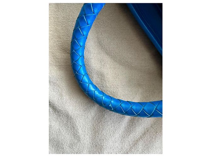 Bottega Veneta Valigetta in Pelle Intrecciata Blu - vista 7