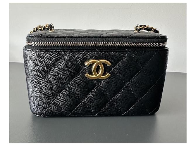 Chanel Vanity Case in pelle caviar nera Nero - vista 2