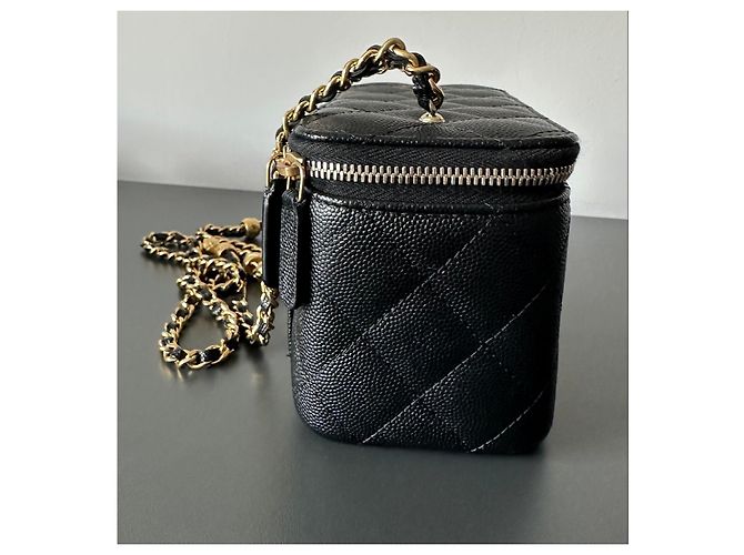 Chanel Vanity Case in pelle caviar nera Nero - vista 7