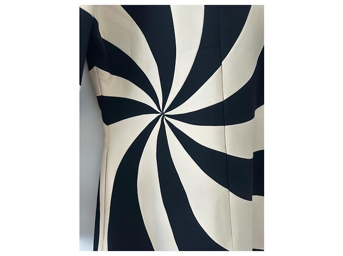 Gucci Geometrisches Midikleid schwarz weiß Seide - Ansicht 3