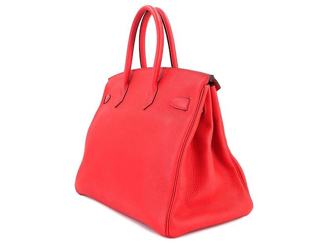 Bolso Hermès Birkin 35 Togo Rouge Pivoine Roja - vista 3