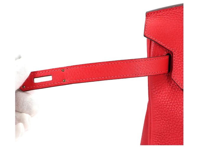 Bolso Hermès Birkin 35 Togo Rouge Pivoine Roja - vista 8