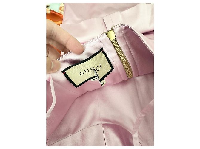 Vestido Gucci de seda duchesse rosa - vista 3