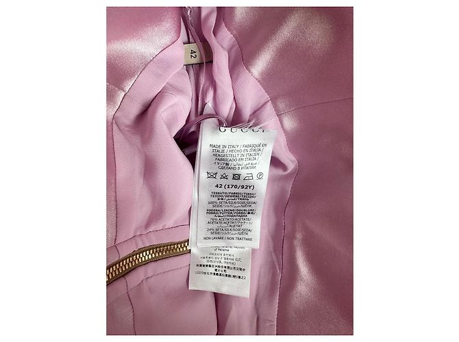 Vestido Gucci de seda duchesse rosa - vista 4