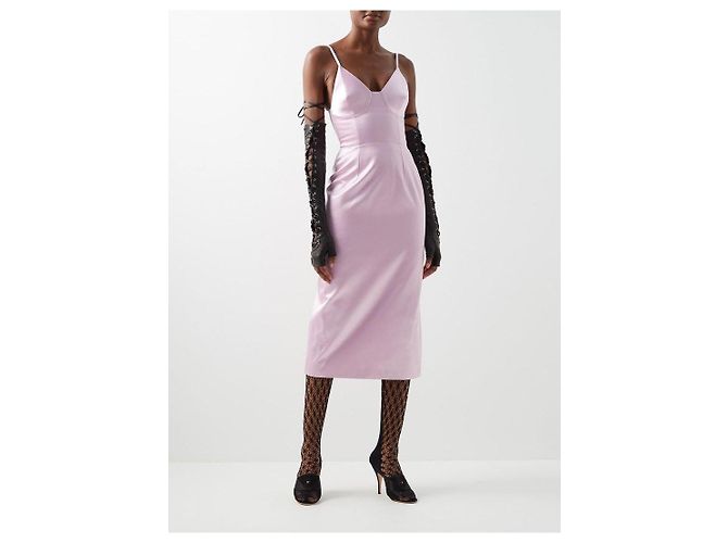 Vestido Gucci de seda duchesse rosa - vista 5