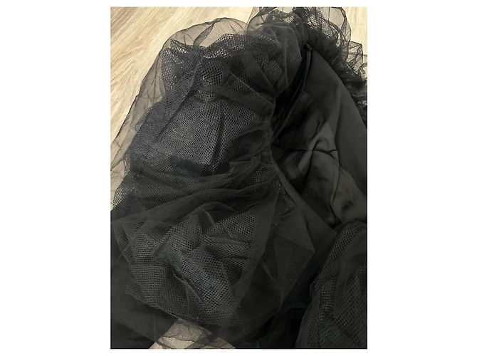Giacca Blazer Alexander McQueen in Tulle e Barathea Nera Nero - vista 3