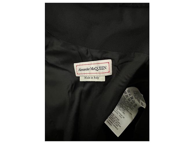 Giacca Blazer Alexander McQueen in Tulle e Barathea Nera Nero - vista 6