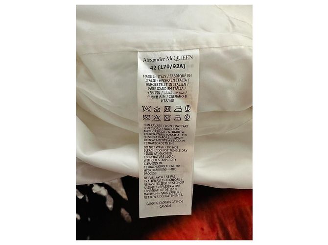 Completo Alexander McQueen Blazer e Pantaloni Avorio Nero Bianco Beige Bordò - vista 5