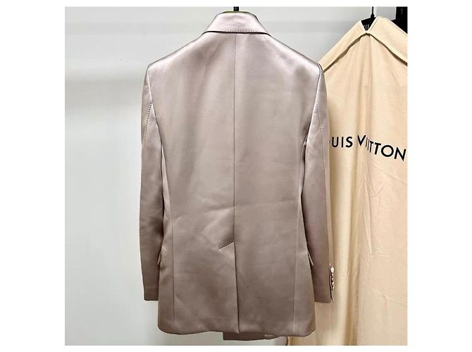 Gucci Seidensatin Doppelbrustjacke Rosa Champagner Pink Fleisch - Ansicht 2