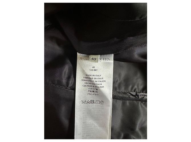 Blazer Alexander McQueen in lana e pizzo nero - vista 5