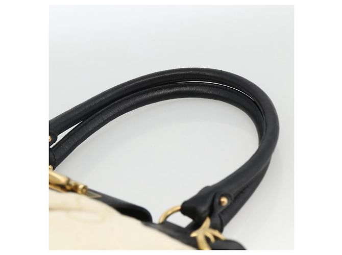 Borsa a mano Salvatore Ferragamo in tela beige e nera Auth ka2979 Nero - vista 14