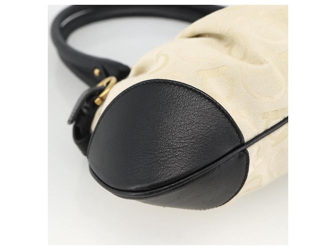 Borsa a mano Salvatore Ferragamo in tela beige e nera Auth ka2979 Nero - vista 15