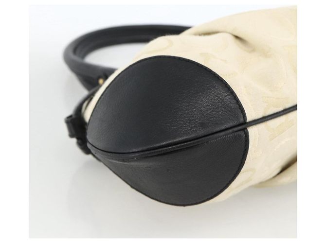 Borsa a mano Salvatore Ferragamo in tela beige e nera Auth ka2979 Nero - vista 17