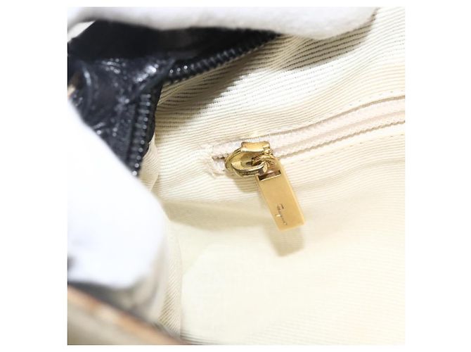 Borsa a mano Salvatore Ferragamo in tela beige e nera Auth ka2979 Nero - vista 21