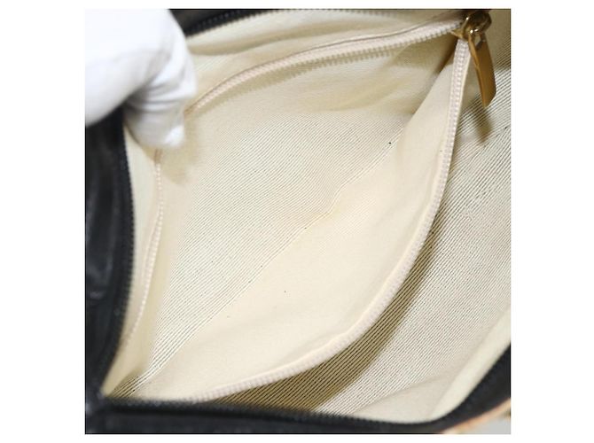 Borsa a mano Salvatore Ferragamo in tela beige e nera Auth ka2979 Nero - vista 22