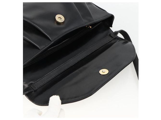 Borsa a spalla Salvatore Ferragamo in pelle verniciata nera e oro Auth ka2971 Nero D'oro - vista 10