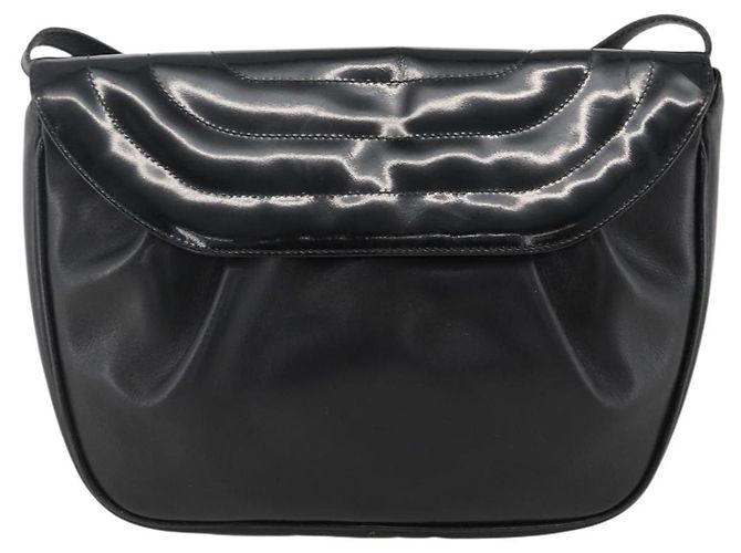 Borsa a spalla Salvatore Ferragamo in pelle verniciata nera e oro Auth ka2971 Nero D'oro - vista 13