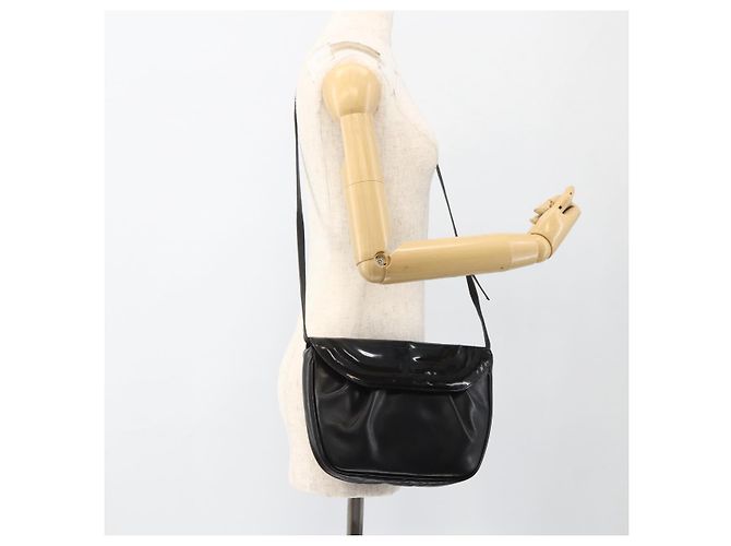 Borsa a spalla Salvatore Ferragamo in pelle verniciata nera e oro Auth ka2971 Nero D'oro - vista 21