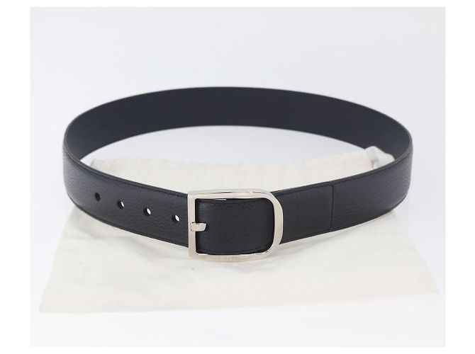Cintura GUCCI in pelle 39,4" Outlet Blu Navy Argento 449716 Auth BA11347V - vista 12