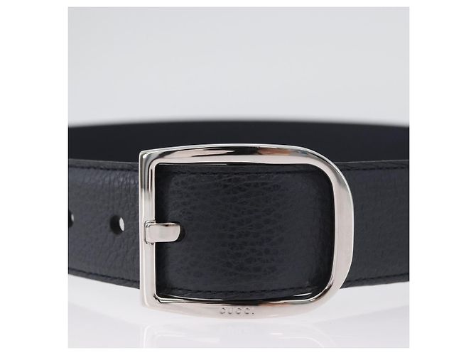 Cintura GUCCI in pelle 39,4" Outlet Blu Navy Argento 449716 Auth BA11347V - vista 5