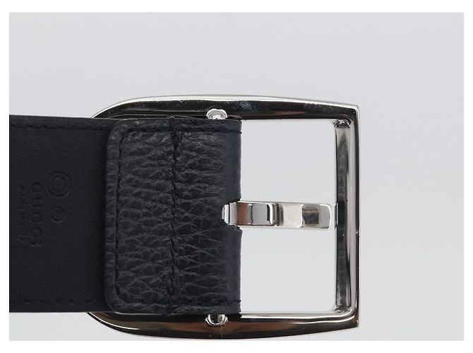 Cintura GUCCI in pelle 39,4" Outlet Blu Navy Argento 449716 Auth BA11347V - vista 6