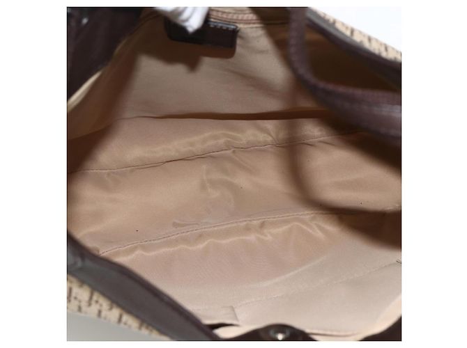 Bolso de Hombro de Lona Trotter Christian Dior Beige Plata Auth BSZ033SAV - vista 10