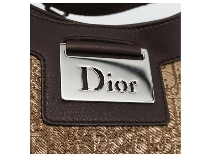 Bolso de Hombro de Lona Trotter Christian Dior Beige Plata Auth BSZ033SAV - vista 17