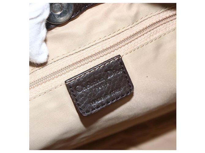 Bolso de Hombro de Lona Trotter Christian Dior Beige Plata Auth BSZ033SAV - vista 18