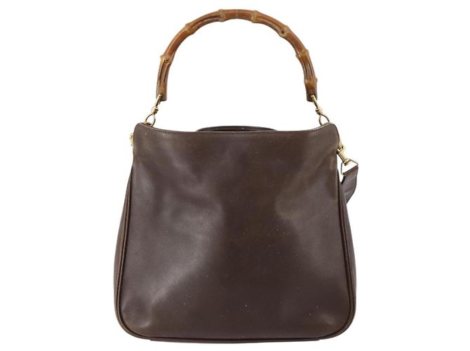Borsa a mano in pelle Gucci Bamboo 2way marrone oro 001 3444 1638 Auth bs33606 D'oro - vista 13