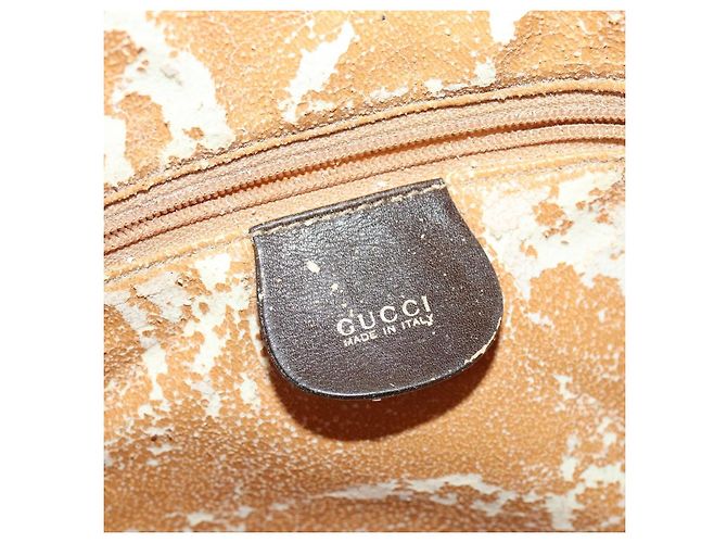 Borsa a mano in pelle Gucci Bamboo 2way marrone oro 001 3444 1638 Auth bs33606 D'oro - vista 21