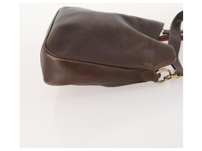 Borsa a mano in pelle Gucci Bamboo 2way marrone oro 001 3444 1638 Auth bs33606 D'oro - vista 3