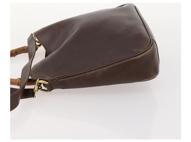 Borsa a mano in pelle Gucci Bamboo 2way marrone oro 001 3444 1638 Auth bs33606 D'oro - vista 4