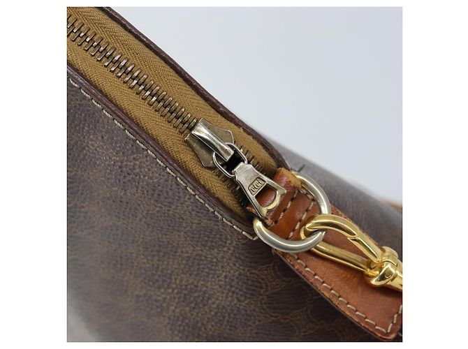 Céline CELINE Macadam Canvas Hand Bag PVC Leather 2way Brown Gold Auth ka2994 Golden - view 10