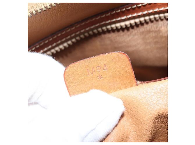 Céline CELINE Macadam Canvas Hand Bag PVC Leather 2way Brown Gold Auth ka2994 Golden - view 12