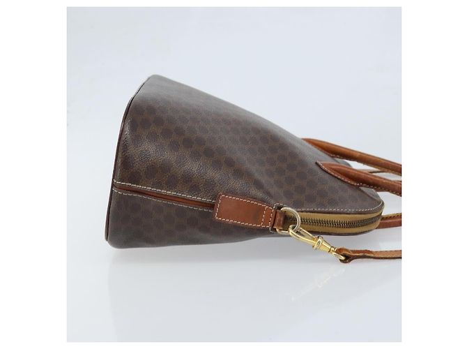 Céline CELINE Macadam Canvas Hand Bag PVC Leather 2way Brown Gold Auth ka2994 Golden - view 3