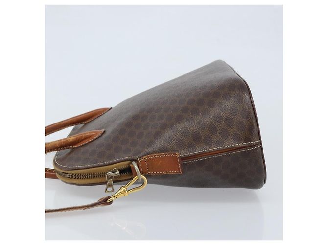 Céline CELINE Macadam Canvas Hand Bag PVC Leather 2way Brown Gold Auth ka2994 Golden - view 4