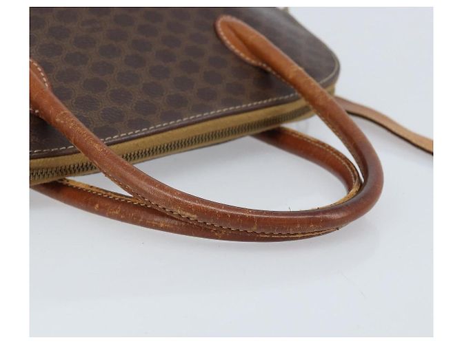 Céline CELINE Macadam Canvas Hand Bag PVC Leather 2way Brown Gold Auth ka2994 Golden - view 7