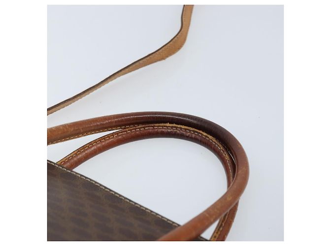 Céline CELINE Macadam Canvas Hand Bag PVC Leather 2way Brown Gold Auth ka2994 Golden - view 8