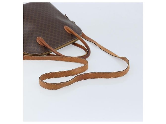 Céline CELINE Macadam Canvas Hand Bag PVC Leather 2way Brown Gold Auth ka2994 Golden - view 9