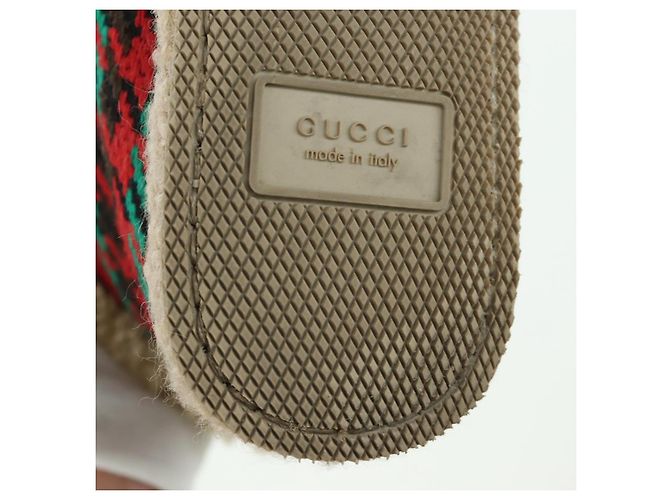 Botas Horsebit GUCCI Moutón Rojo Oro Auth ARZ016M Roja Dorado - vista 14