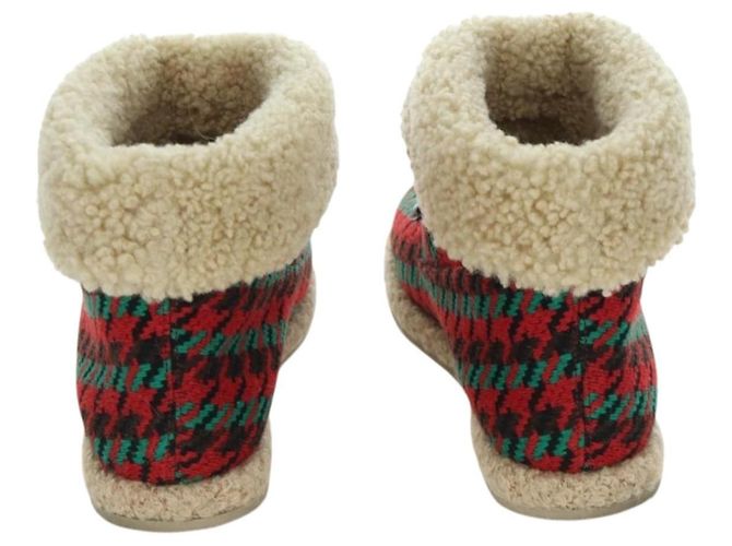 Botas Horsebit GUCCI Moutón Rojo Oro Auth ARZ016M Roja Dorado - vista 2