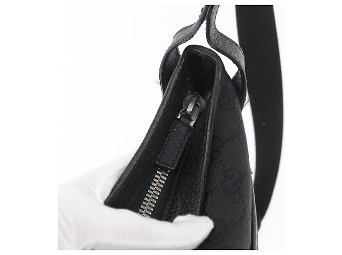 GUCCI GG Canvas Schultertasche Schwarz Silber 122793 Auth 173821 - Ansicht 10