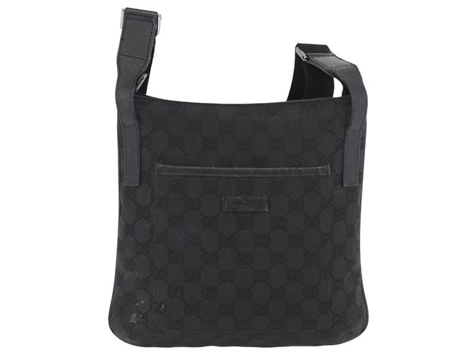 GUCCI GG Canvas Schultertasche Schwarz Silber 122793 Auth 173821 - Ansicht 13
