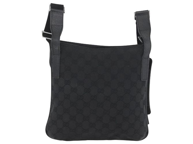 GUCCI GG Canvas Schultertasche Schwarz Silber 122793 Auth 173821 - Ansicht 2