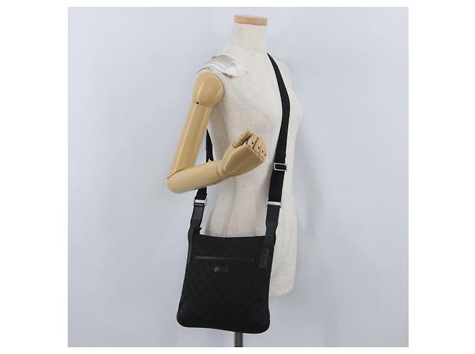 GUCCI GG Canvas Schultertasche Schwarz Silber 122793 Auth 173821 - Ansicht 24