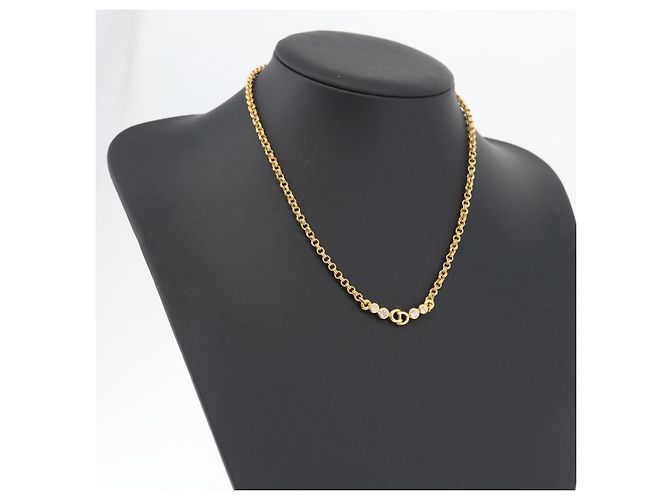 Collana Christian Dior metallo oro Auth BSZ414V D'oro - vista 19