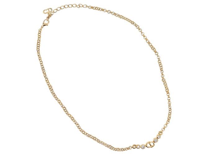 Collana Christian Dior metallo oro Auth BSZ414V D'oro - vista 2