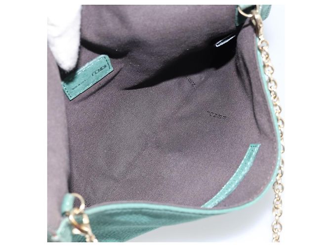 Borsa a Spalla FENDI in Pelle Verde Oro Auth bs33834 D'oro - vista 11