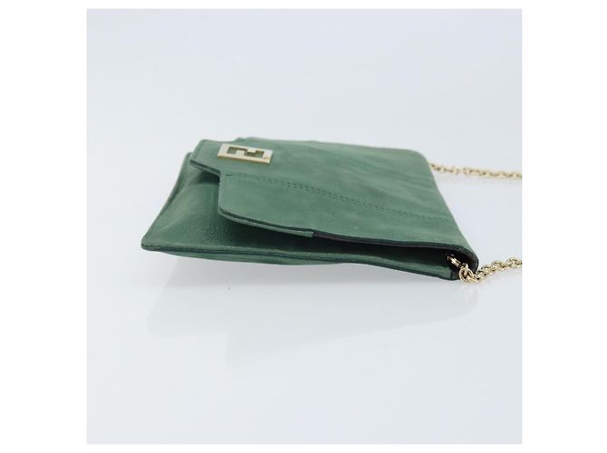 Borsa a Spalla FENDI in Pelle Verde Oro Auth bs33834 D'oro - vista 3